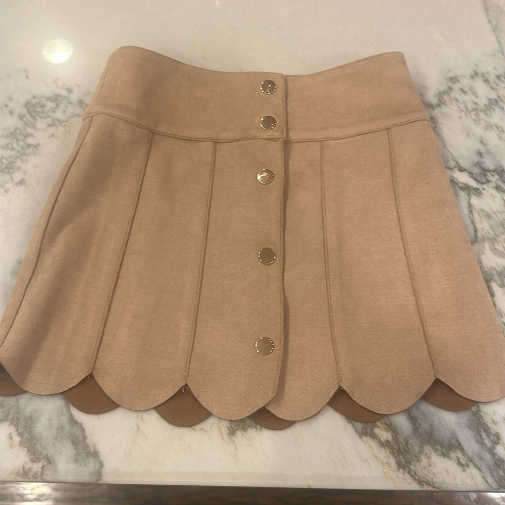 Katie J NYC tan faux suede skirt sz XL
